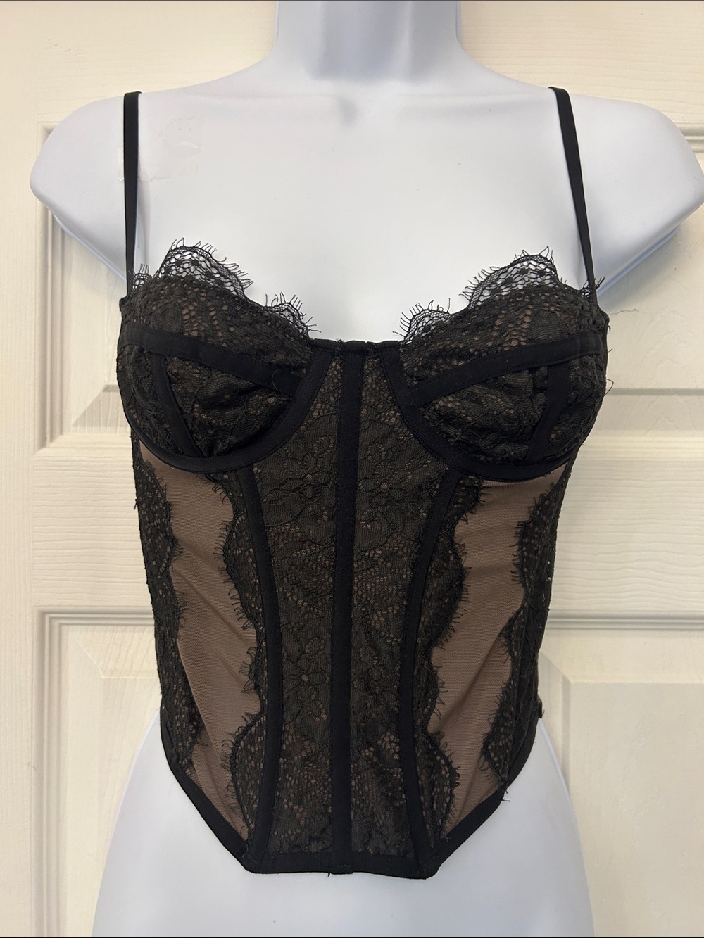 Urban Outfitters Black Lace Bustier Corset